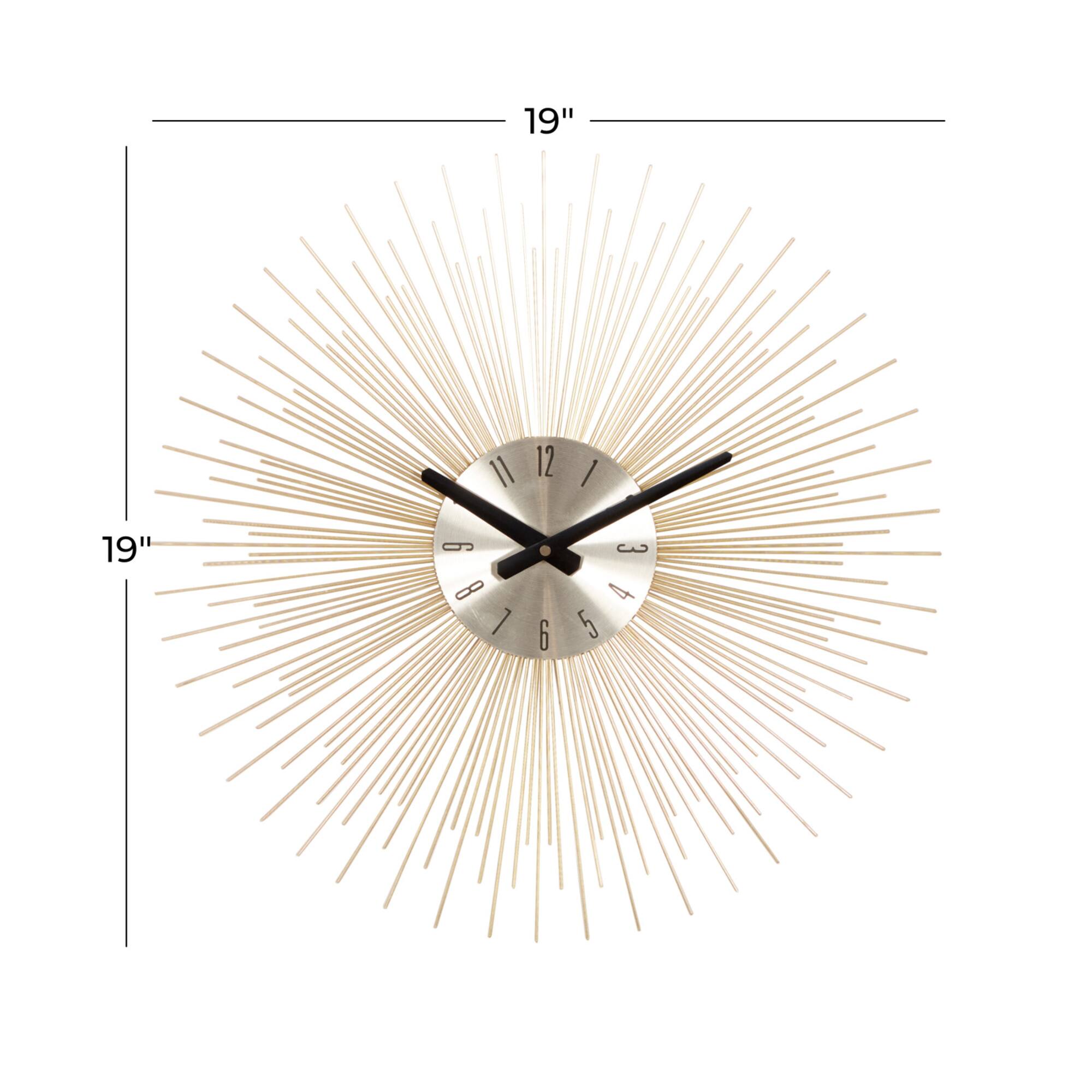 19" Gold Metal Contemporary Wall Clock